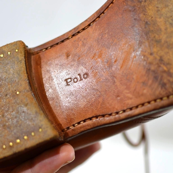 POLO RALPH LAUREN Benchmade in England by Crockett & Jones Light Brown Derby 8 D - Picture 12 of 12